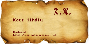 Kotz Mihály névjegykártya